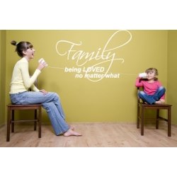 FAMILY BEING LOVED NO MATTER WHAT WALL LIVING ROOM DECAL STICKER VINYL QUOTE