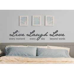 LIVE EVERY MOMENT LAUGH EVERY DAY LOVE QUOTE WALL DECAL VINYL STICKER 