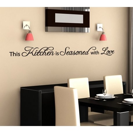 THIS KITCHEN IS SEASONED WITH LOVE WALL VINYL DECAL LETTERING 