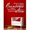 WHEN IT RAINS LOOK FOR RAINBOW QUOTE WALL DECAL VINYL STICKER 