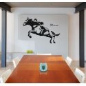 JUMPING HORSE RACING RIDER REMOVABLE WALL WINDOW DECORATIVE DECAL VINYL TATTOO