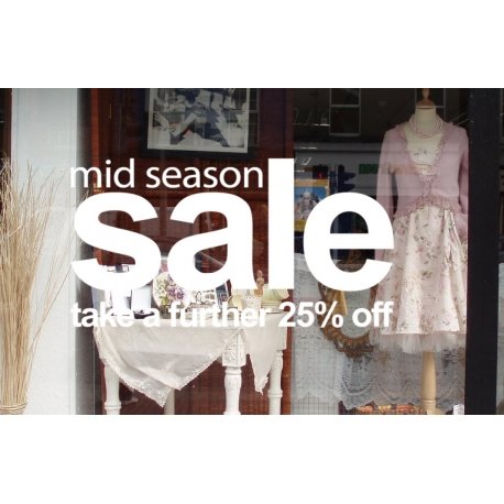 MID SEASON SALE TAKE A FURTHER OFF RETAIL SHOP WALL WINDOW SIGN VINYL DECAL