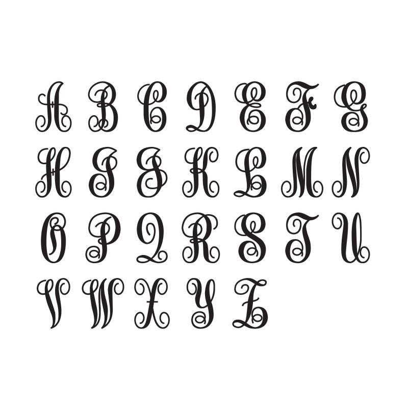 Fancy Monogram Letter Wall Decals Vinyl Stickers - frudgereport294.web ...