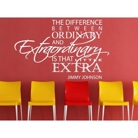 THE DIFFERENCE BETWEEN ORDINARY AND EXTRAORDINARY QUOTE WALL ART DECAL STICKER