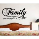 FAMILY IS WHAT HAPPENS WHEN TWO PEOPLE FALL IN LOVE WALL VINYL DECAL STICKER