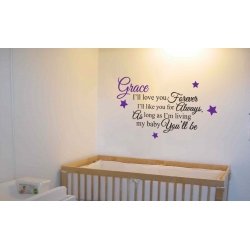 CUSTOM I'LL LOVE YOU FOREVER LIKE YOU FOR ALWAYS MY BABY YOU'LL BE WALL DECAL VINYL STICKER