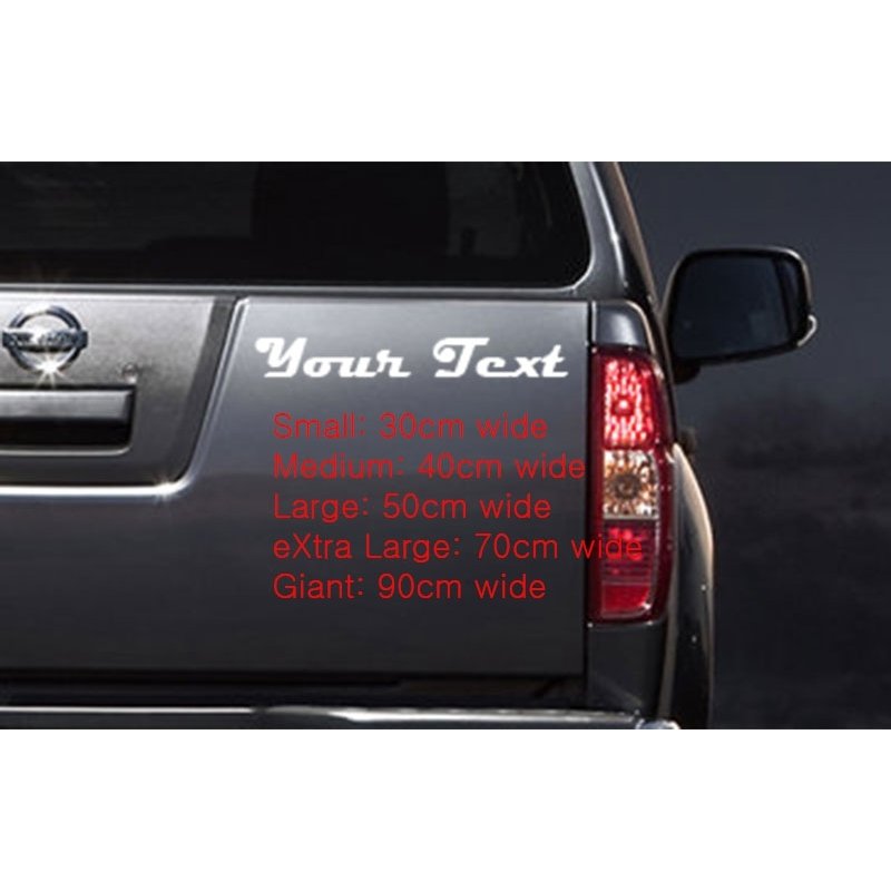 2 x Personalised Custom Car Stickers Vinyl Name Lettering Bumper Decals
