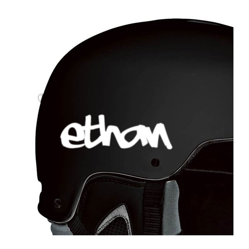 2 x Custom Name Helmet Stickers Vinyl Spider Font Ski BMX Bike Skateboard Snow 
