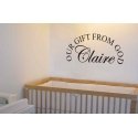 CUSTOM NAME OUR GIFT FROM GOD NURSERY WALL VINYL SIGN DECAL STICKER