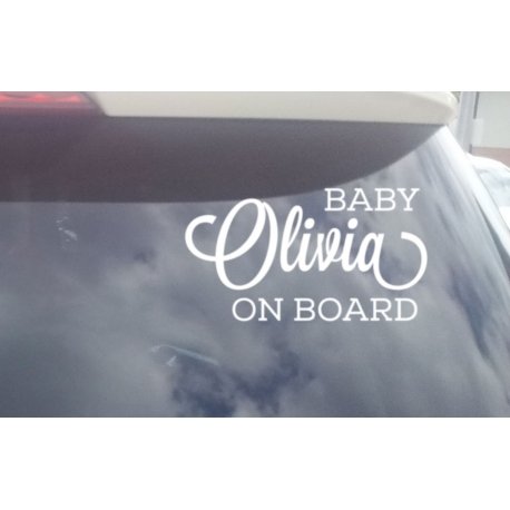 CUSTOM NAME BABY ON BOARD SIGN CAR DECAL VINYL STICKER
