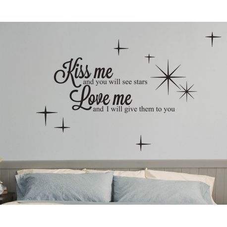 KISS ME AND YOU WILL SEE STARS LOVE VINYL DECAL STICKER