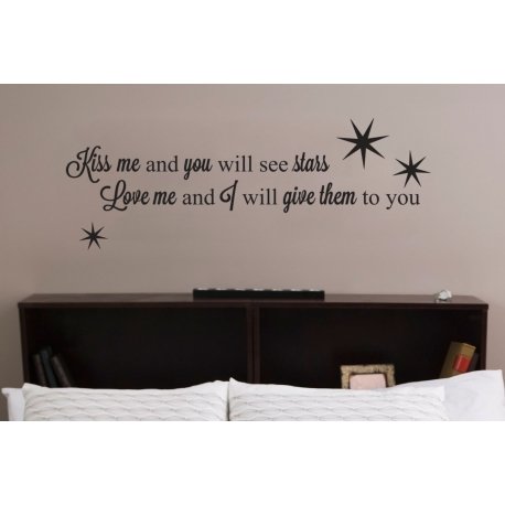 KISS ME AND YOU WILL SEE STARS LOVE VINYL DECAL STICKER