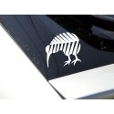 Kiwi Bird in Silver Fern New Zealand NZ Symbol Car Boat Decal Vinyl Sticker 