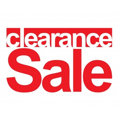 CLEARANCE SALE RETAIL SHOP WALL WINDOW SIGN VINYL STICKER DECAL