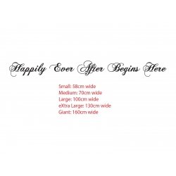 Happily Ever After Begins Here Wedding Sign Wall Board Vinyl Decal Sticker