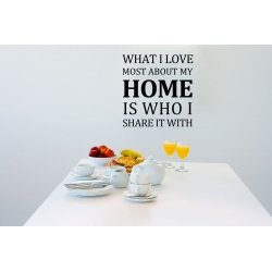 What I love most about my home Family Wall Quote Lettering decal sticker