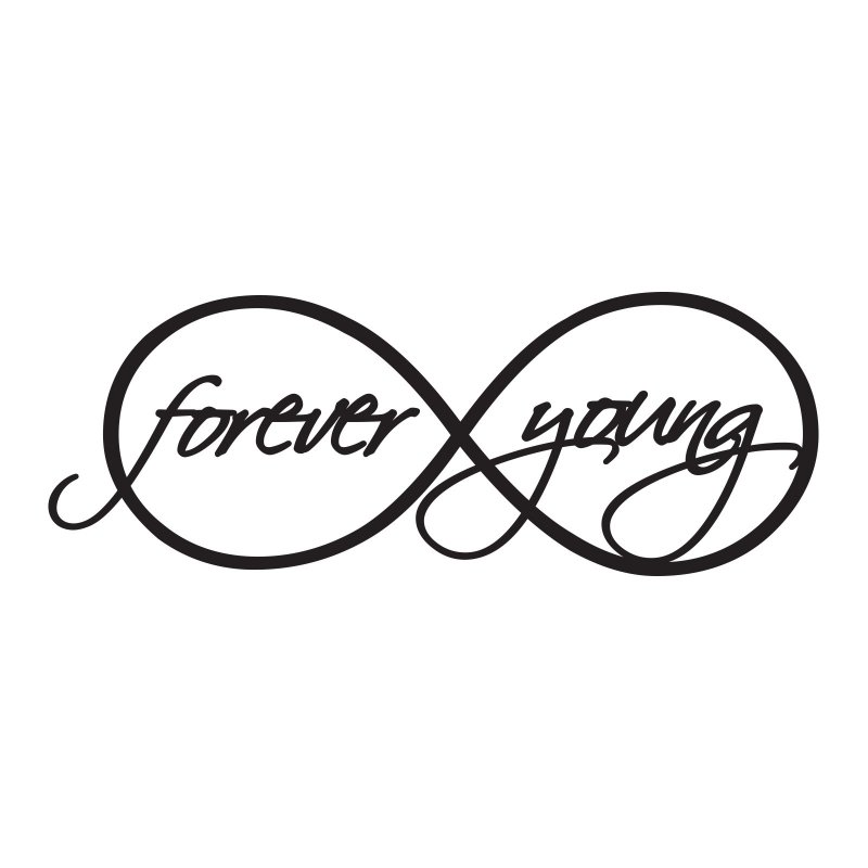 Forever Young Love Eternity Symbol Inspirational Quote Wall Bedroom Vinyl Decal Sticker Ozdeco T S Polonaiz