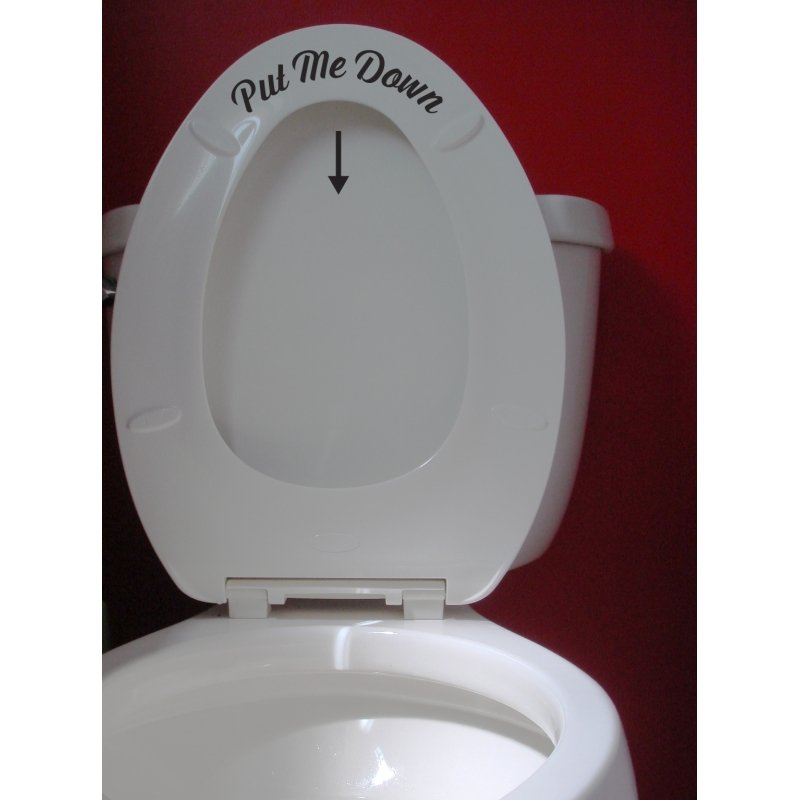 Put Me Down Funny Humorous Toilet Seat Shower Bathroom Sign Vinyl Decal Sti...