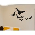 Spooky Bats Frying away Halloween Party Wall Door Decor Vinyl Decal Sticker Kids