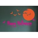 Spooky Scary Moon Bats Halloween Party Wall Door Decor Vinyl Decal Sticker Kids