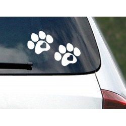 I Love Dog Cat Pet A pair of Paws Print Car Boat Bike Outdoor Decal Vinyl Sticker