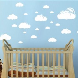 Clouds Sun Sky Wall Vinyl Decal Sticker Removable Nursery Kids Room Decor