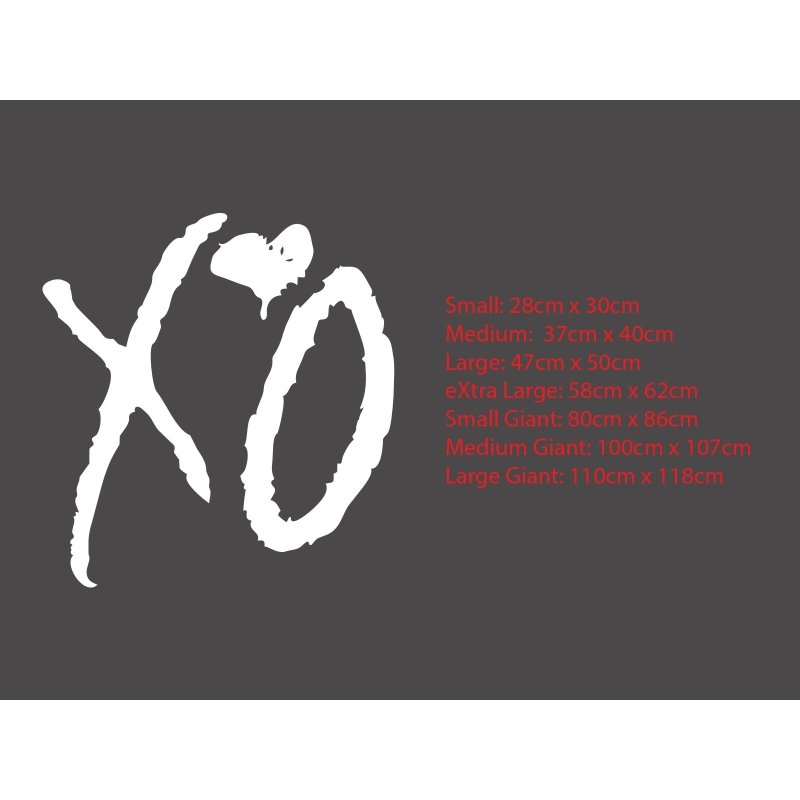 XO Love Kiss Hug Removable Wall Art The Weeknd Hip Hop Decal Vinyl Sticker OZDECO T/S Polonaiz