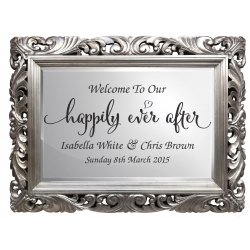 Welcome to Happily Ever After Wedding Sign Wall Mirror Decal Sticker Removable