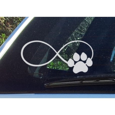 Infinity Paw Print Symbol Decal Funny Dog Pet Car Boat Outdoor Decal Sticker 