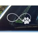 Infinity Paw Symbol Decal Funny Love Dog Pet Car Boat Outdoor Decal Sticker 