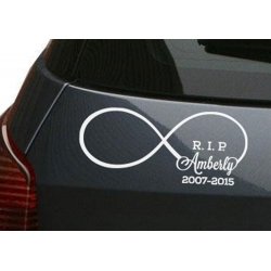 Infinity Custom Name RIP Rest In Peace Memorial Outdoor Car Sign Decal Sticker