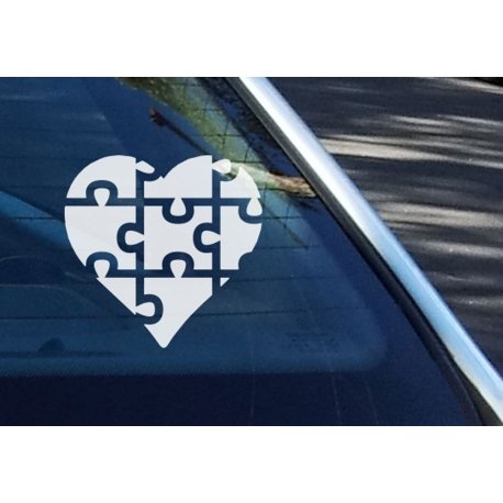 Love Autism Awareness Puzzle Pieces - Safety Sign Car Vinyl Decal Sticker