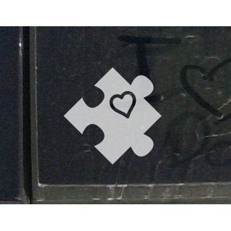 Love Autism Awareness Puzzle Pieces - Safety Sign Car Vinyl Decal Sticker