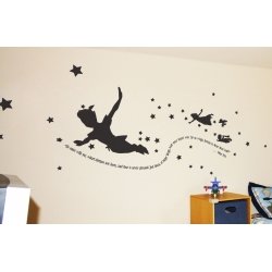 Peter Pan "So come with me where Dreams Never Never Land" Nursery Decal Sticker