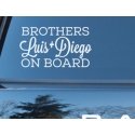 Two Names Custom Personalized Brothers Sisters Baby on Board Car Decal Sticker