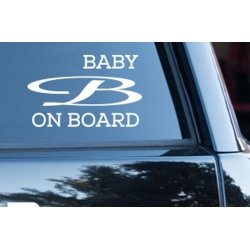 Personalized Baby Initial On Board Sign Car Decal Vinyl Sticker