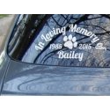 Custom Dog Cat Paw Name In Loving Memory Years Memorial Car Sign Vinyl Decal Sticker