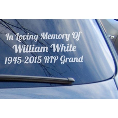 Custom Name In Loving Memory Years RIP Memorial Car Sign Vinyl Decal Sticker