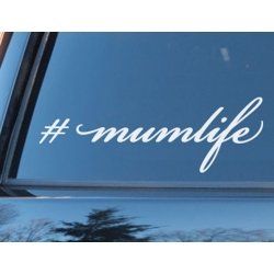 mumlife Hashtag Car Sticker Decal - Mum Life Baby Kids On Board Safety Sign 4 options