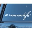 mumlife Hashtag Car Sticker Decal - Mum Life Baby Kids On Board Safety Sign 4 options