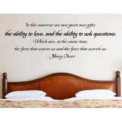 In this universe two gifts: the ability to love ask questions Wall Decal Sticker