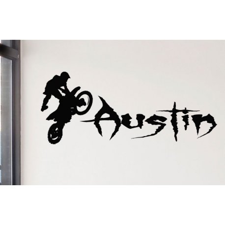 Dirt Biker Custom Personalised Graffiti Name Wall Door Nursery Decal Sticker