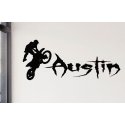 Dirt Biker BMX Custom Personalised Graffiti Name Wall Door Nursery Decal Sticker