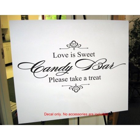 Wedding Candy Bar Sign Decal Love is Sweet Wall Mirror Decal Sticker Removable
