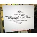 Wedding Candy Bar Sign Decal Love is Sweet Wall Mirror Decal Sticker Removable