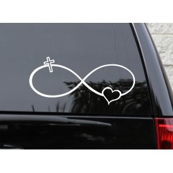 Infinity Symbol Love Cross Heart Jesus Christian Car Boat Outdoor Decal Sticker