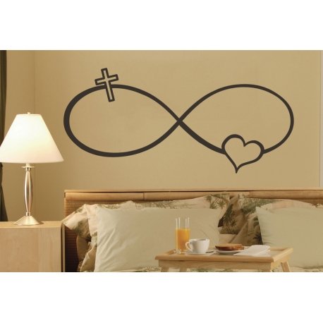 Infinity Cross Jesus Couple Love Heart Removable Wall Art Sticker Decal