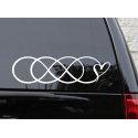 Double Infinity symbol Infinity Times Infinity Love Forever Car Sticker Decal