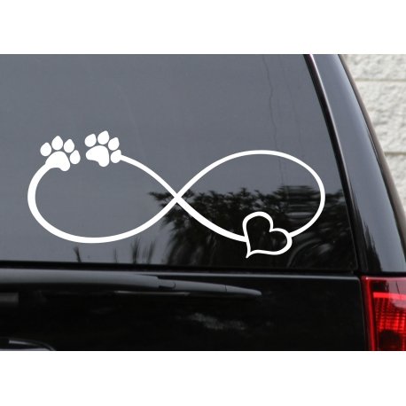 I Love Paws Forever Infinity Symbol Dog Cat Car Boat Sticker Decal