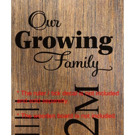 Our Growing Family Add-On Sticker Growth Chart Ruler Head Nursery Kids Vinyl Decal